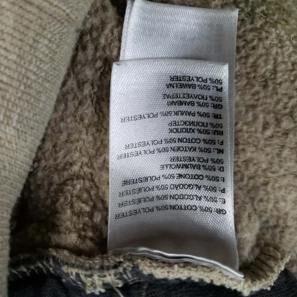The North Face Hoodie Mens XL Beige Pullover Hooded Fleece Graphic Logo